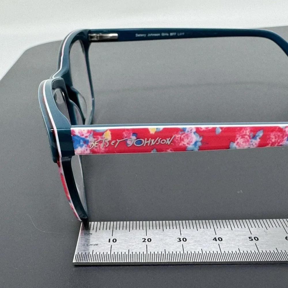 Betsey Johnson Eyeglasses Girls Bff Life 49-16-130 Teal Pink Eyeglasses Frame